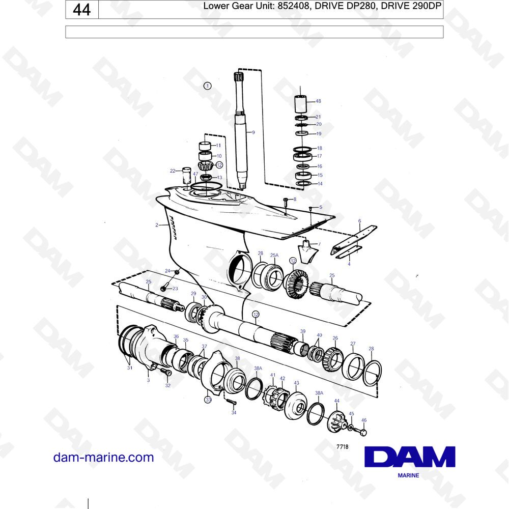 Parts and views for Volvo Penta 290DP